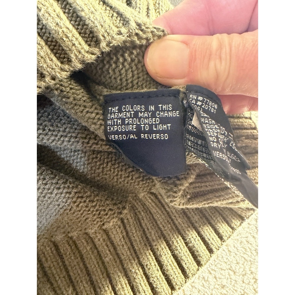 Tommy Hilfiger Mens L Green Knit Crewneck Pullover Sweater Logo Crest DM#20781 - Picture 9 of 16